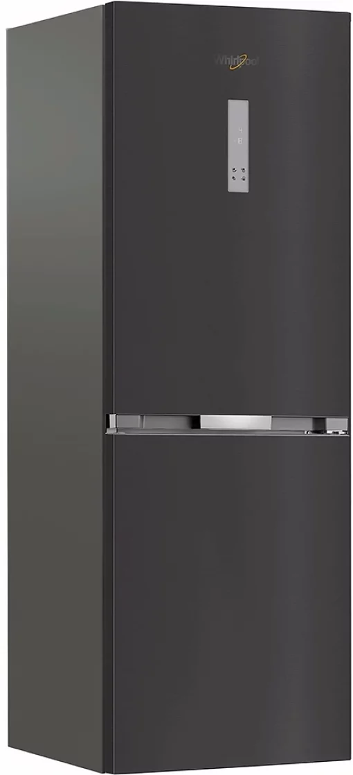 Холодильник Whirlpool з нижн. мороз., 186.5x60х66.3, холод.відд.-210л, мороз.відд.-104л, 2дв., А++, NF, інв., зона нульова, сірий