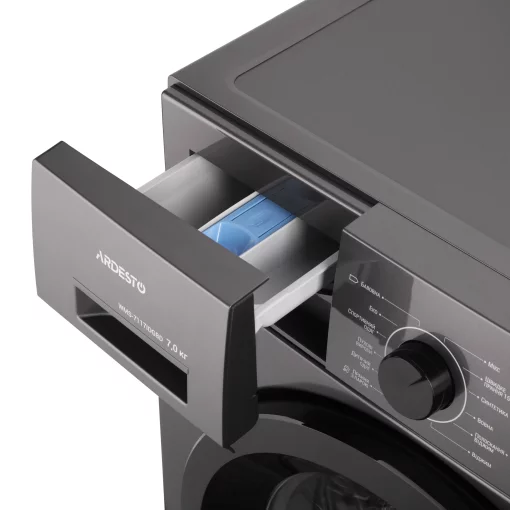 Пральна машина ARDESTO фронтальна, 7кг, 1400, А+++, 48см, дисплей, пара, інвертор, підсвіч.барабана, сірий