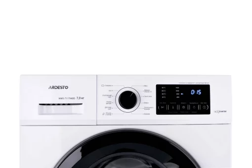Пральна машина ARDESTO фронтальна, 7кг, 1400, А+++, 48см, дисплей, пара, інвертор, підсвіч.барабана, білий