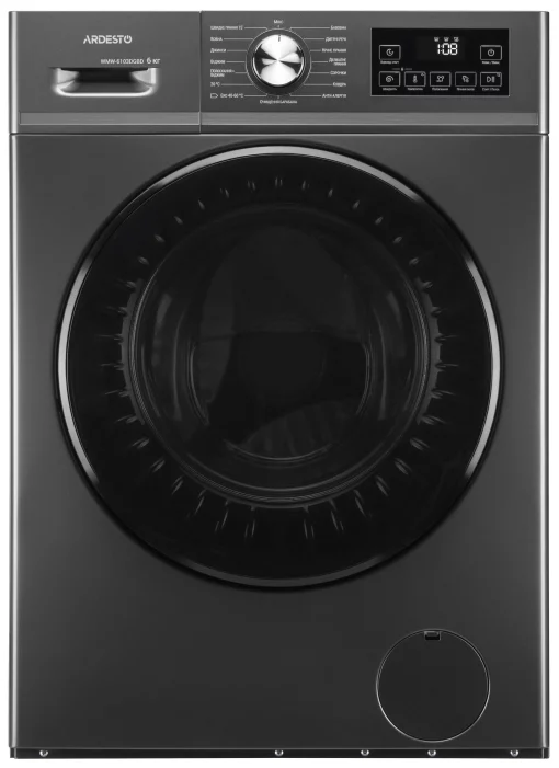Пральна машина ARDESTO фронтальна Black Mars, 6кг, 1200, А++, 45см, дисплей, пара, сірий