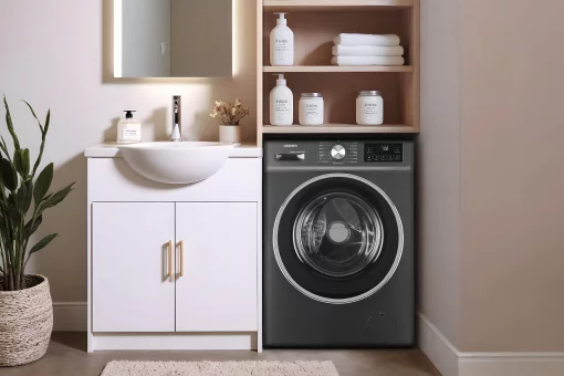 Пральна машина ARDESTO фронтальна, 8кг, 1200, А+++, 55см, дисплей, пара, інвертор, сірий