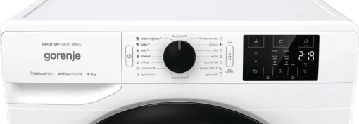 Пральна машина Gorenje фронтальна, 9кг, 1400, A+++, 60см, дисплей, пара, інвертор, білий