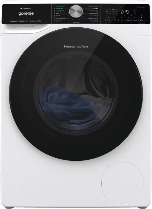 Пральна машина Gorenje фронтальна, 10кг, 1400, A+++, 60см, дисплей, інвертор, пара, Wi-Fi, підсвітка барабану, білий