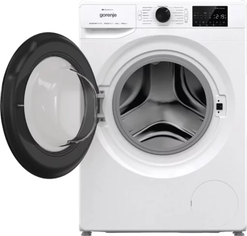 Пральна машина Gorenje фронтальна, 8кг, 1200, A+++, 46,5см, дисплей, інвертор, пара, Wi-Fi, білий