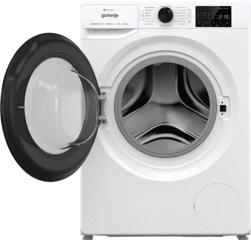 Пральна машина Gorenje фронтальна, 8кг, 1400, A+++, 46,5см, дисплей, інвертор, пара, Wi-Fi, білий