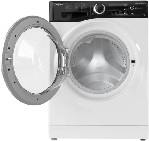 Пральна машина Whirlpool фронтальна, 6кг, 1200, A+++, 43см, дисплей, інвертор, люк чорний, білий