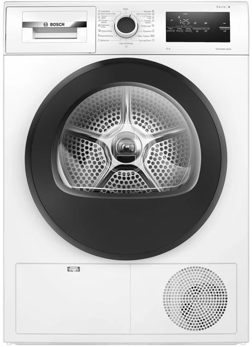 Сушильна машина Bosch тепловий насос, 8кг, A++, 61см, дисплей, білий