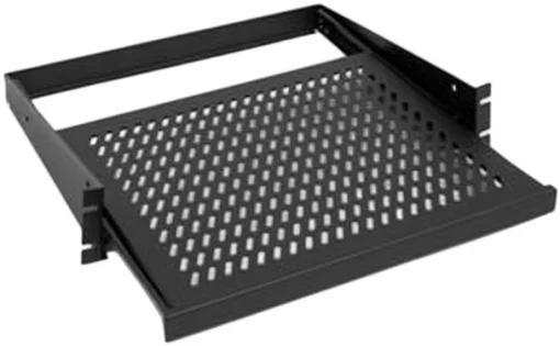 Полиця ZPAS 19", 2U, висувна, глибина 455 мм, чорна