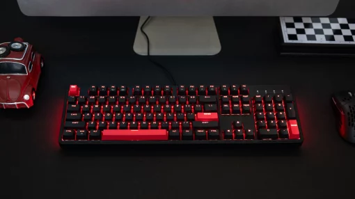 Клавіатура механічна Lemokey  X3 104Key, Keychron Red, USB-A, QMK/VIA, Hot-Swap, EN/UKR, RGB, чорний