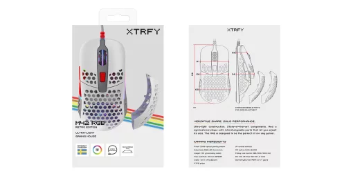 Миша Xtrfy M42, USB-A, RGB,  Retro
