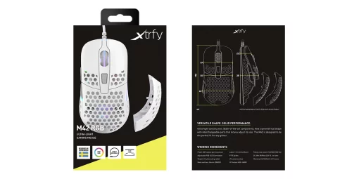 Миша Xtrfy M42, USB-A, RGB,  білий