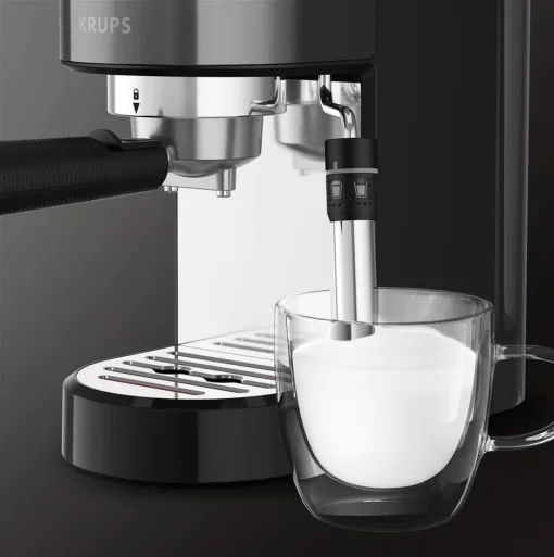 Кавоварка Krups ріжкова Virtuoso + 1л, мелена, ручний капучинатор, 15 бар, чорний