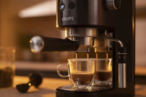 Кавоварка Krups ріжкова Virtuoso + 1л, мелена, ручний капучинатор, 15 бар, чорний