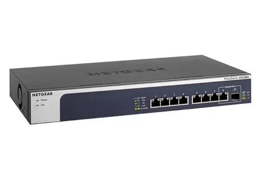 Комутатор NETGEAR XS508M 7x10GE, 1x10GE/GE SFP+ Combo, Некерований