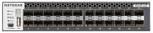 Комутатор NETGEAR M4300-24XF (XSM4324FS) 24xSFP+, 2x10GE combo, керований L3 з можливістю стекування