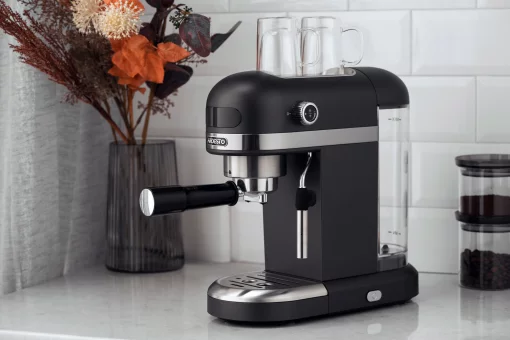 Кавоварка Ardesto  ріжкова 1.4л, мелена, ручний капучинатор, підігрів чашок, чорний