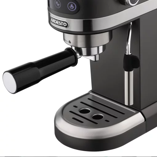 Кавоварка Ardesto  ріжкова 1.4л, мелена, ручний капучинатор, підігрів чашок, чорний