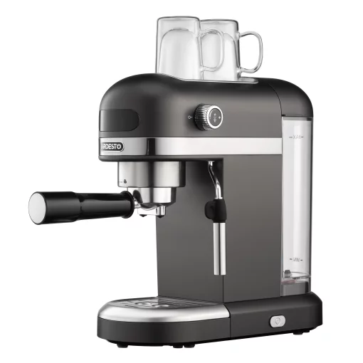 Кавоварка Ardesto  ріжкова 1.4л, мелена, ручний капучинатор, підігрів чашок, чорний