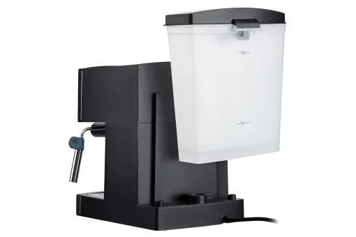 Кавоварка Ardesto ріжкова Steel Collection 1.6л, мелена, ручний капучинатор, сріблясто-чорний