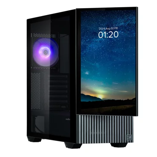 Корпус Zalman Z10 DS, без БЖ, 2xUSB3.0, 1хUSB Type-C, 2х120мм, 1x120мм ARGB, TG Side Panel, ATX, Monitor, чорний