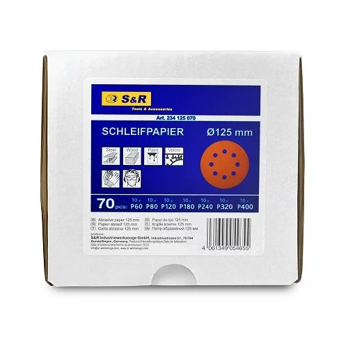 Набір шліфувальних кругів S & R 234-125-070 70 шт.
