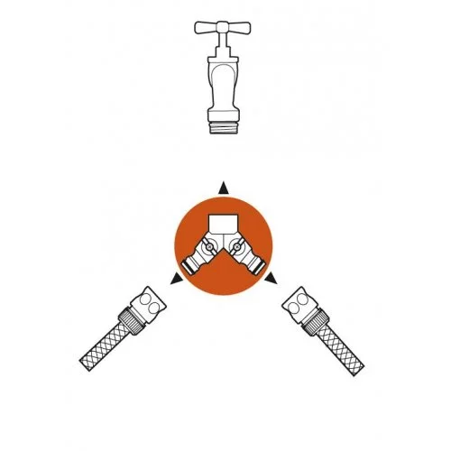 Розподільник 2х канальний Gardena 3/4 'під різьбу 26,5 мм