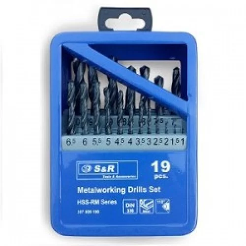 Набір свердел по металу S & R RM HSS 19 шт.